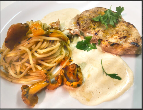 Kalbsschnitzelchenmit Zitronen-Mascarpone-Soße